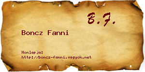 Boncz Fanni névjegykártya