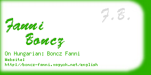 fanni boncz business card